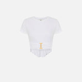 T-shirt in jersey con dettaglio - Elisabetta Franchi MA00366E2 270 ELISABETTA FRANCHI 