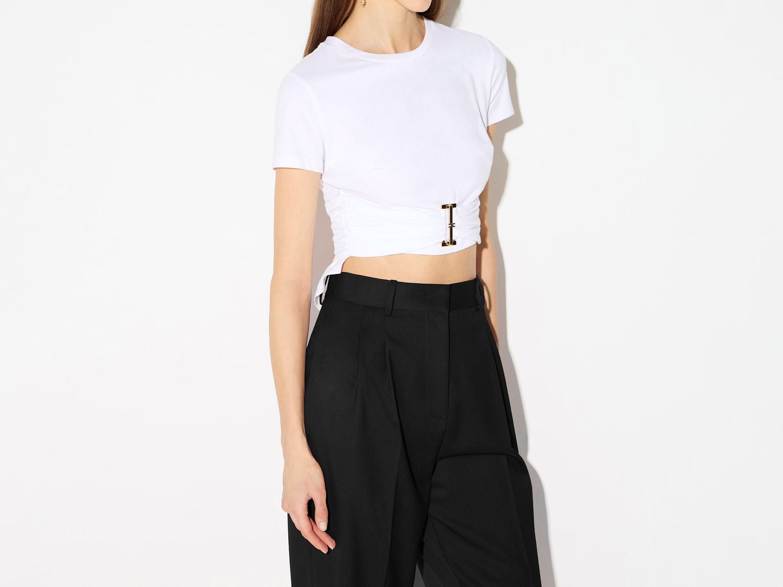 T-shirt in jersey con dettaglio - Elisabetta Franchi MA00366E2 270 ELISABETTA FRANCHI 