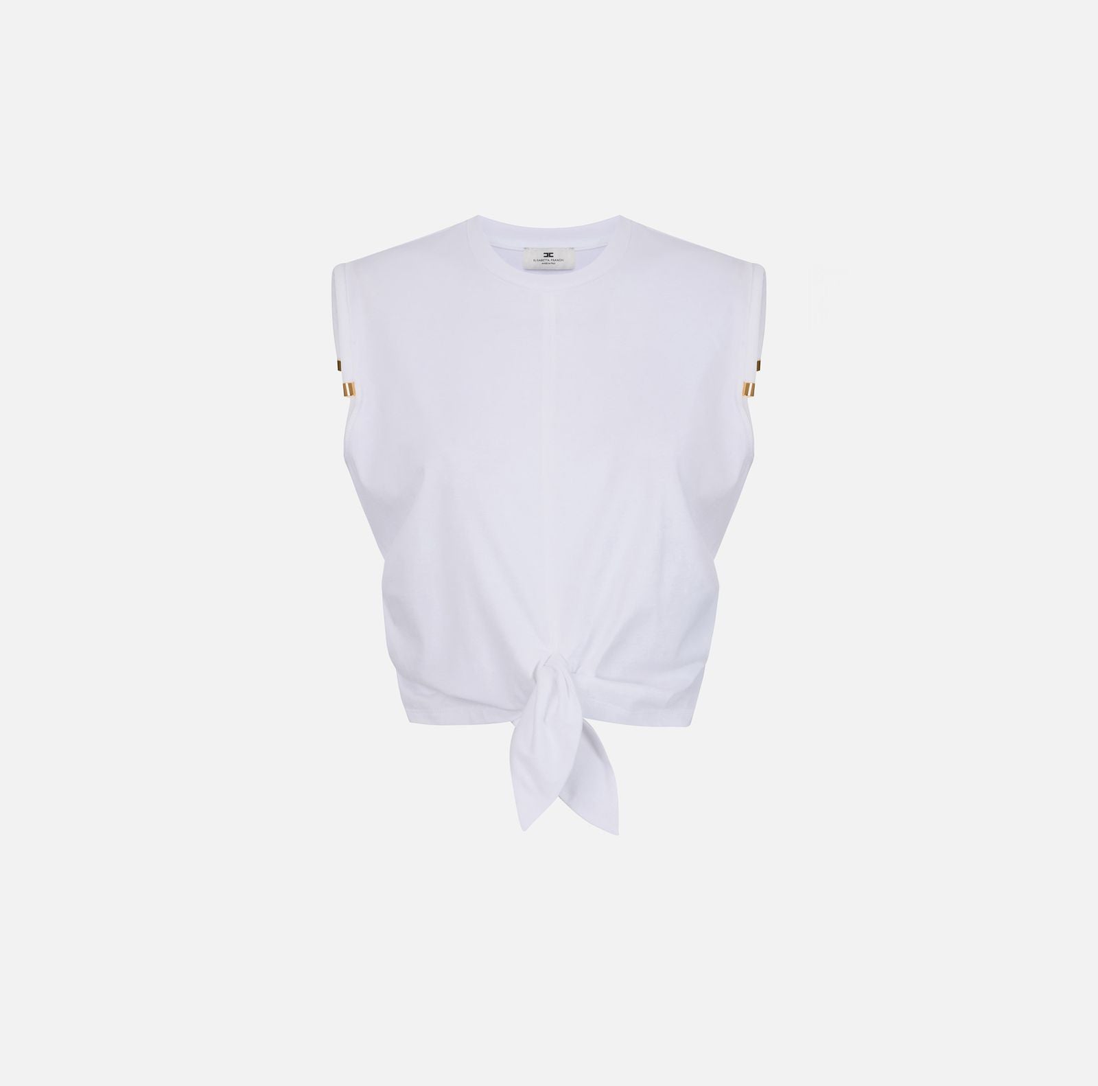 T-shirt in jersey con nodo - Elisabetta Franchi MA00766E2 270 ELISABETTA FRANCHI 