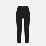 Pantalone in doppio crèpe stretch - Elisabetta Franchi PA19566E2 110 ELISABETTA FRANCHI 