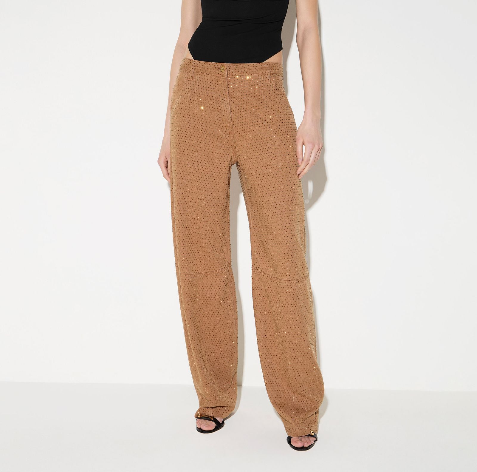 Jeans ballon con strass - Elisabetta Franchi PJ16D66E2 AI6 ELISABETTA FRANCHI 