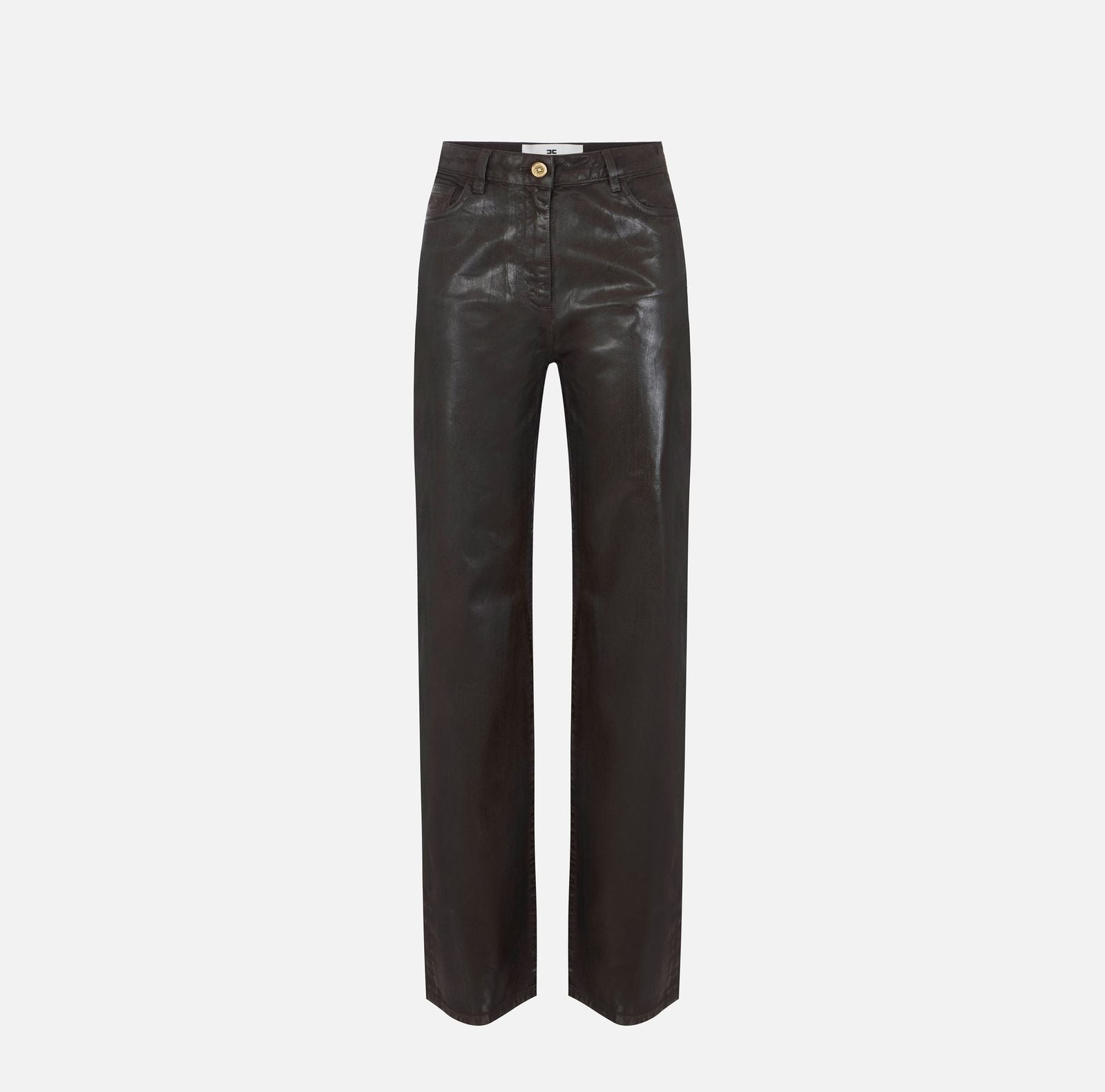 Jeans loose effetto laminato - Elisabetta Franchi PJ26N66E2 EV9 ELISABETTA FRANCHI 
