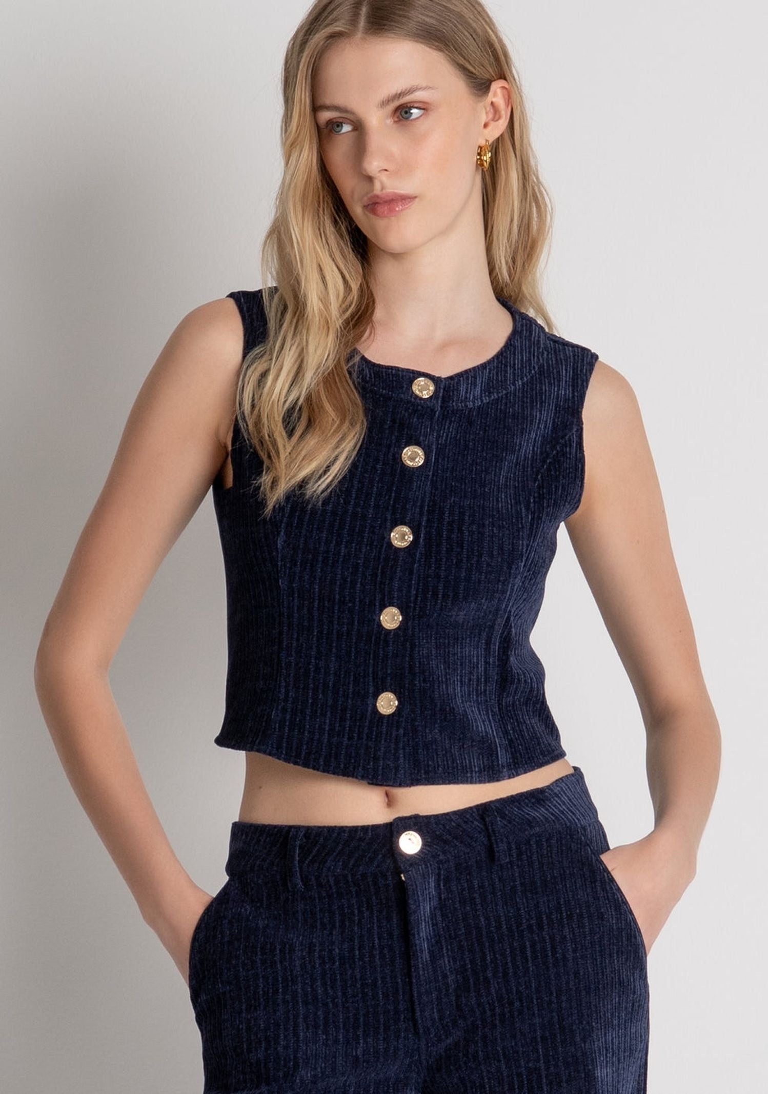Gilet in velluto - Fracomina FR26WJ5012W59601 117 FRACOMINA 