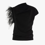 T- shirt con piuma - Manila Grace T200VU ME001 MANILA GRACE 