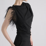 T- shirt con piuma - Manila Grace T200VU ME001 MANILA GRACE 