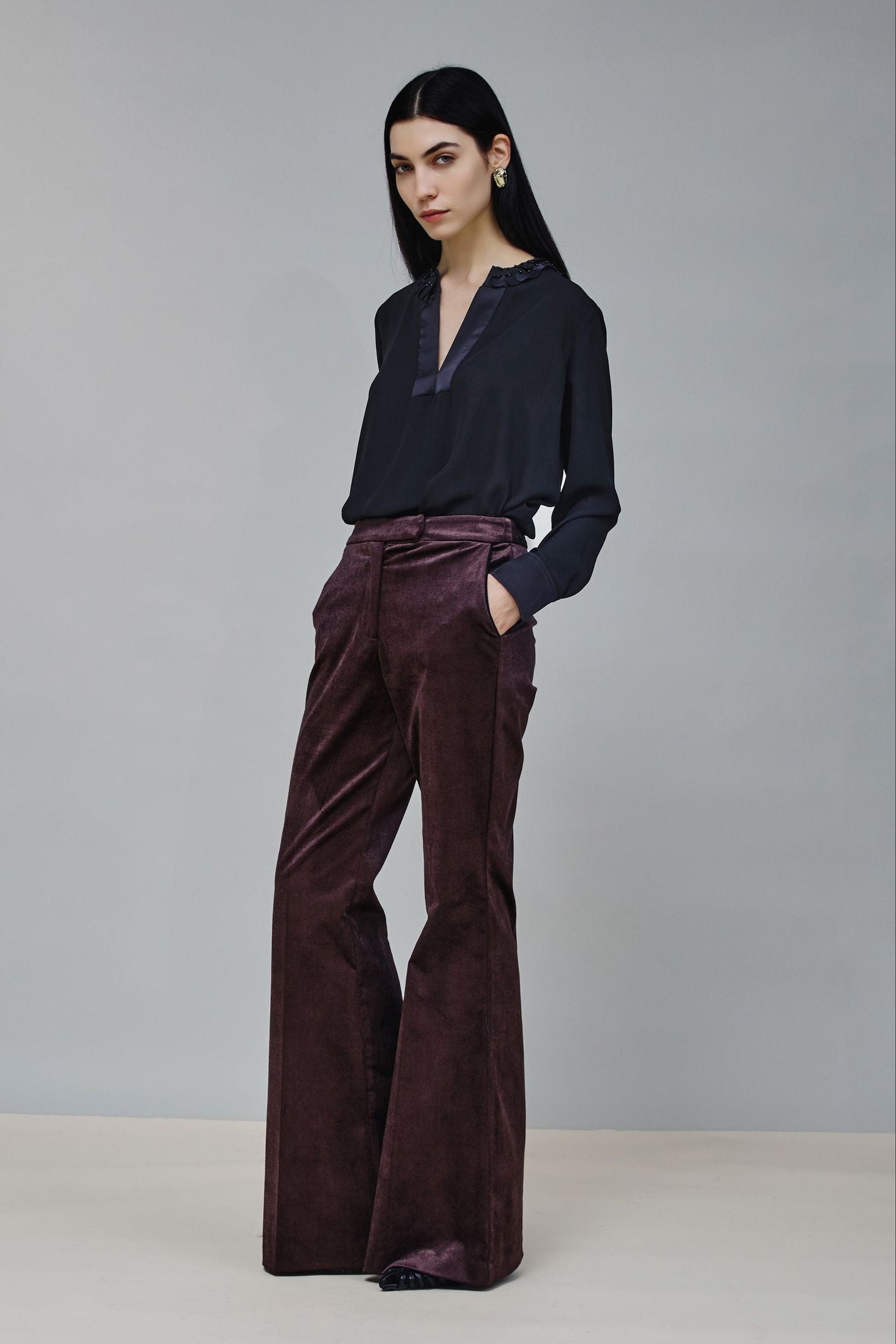 Pantalone zampa in fustagno - Nenette 42BBECO 0604 NENETTE 