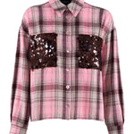 Camicia quadri con tasche paillettes - Nenette 42BBFORTE 0604 NENETTE 