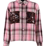 Camicia quadri con tasche paillettes - Nenette 42BBFORTE 0604 NENETTE 