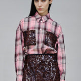 Camicia quadri con tasche paillettes - Nenette 42BBFORTE 0604 NENETTE 