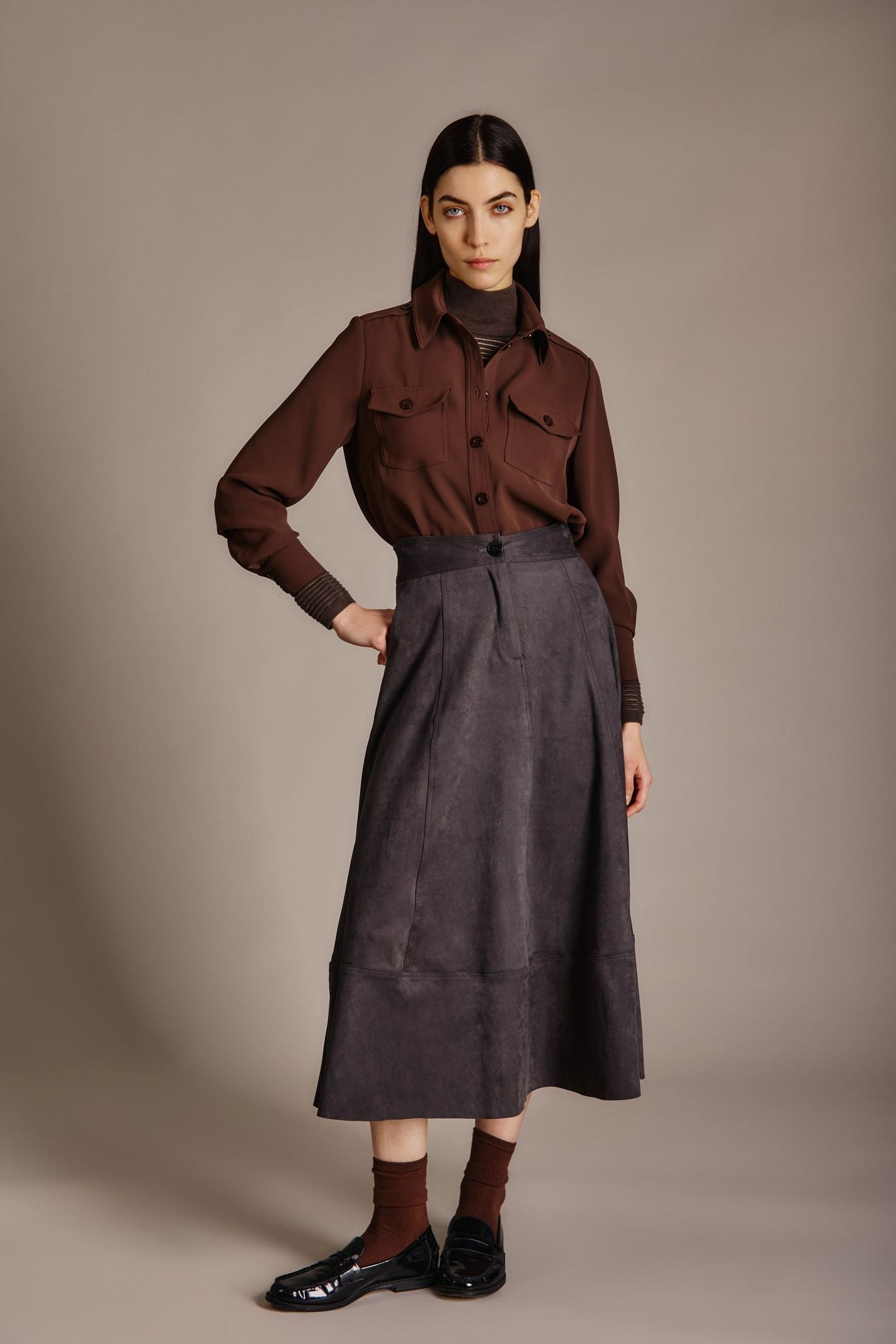 Gonna lunga in ecosuede - Nenette 42BBGINKO 0703 NENETTE 