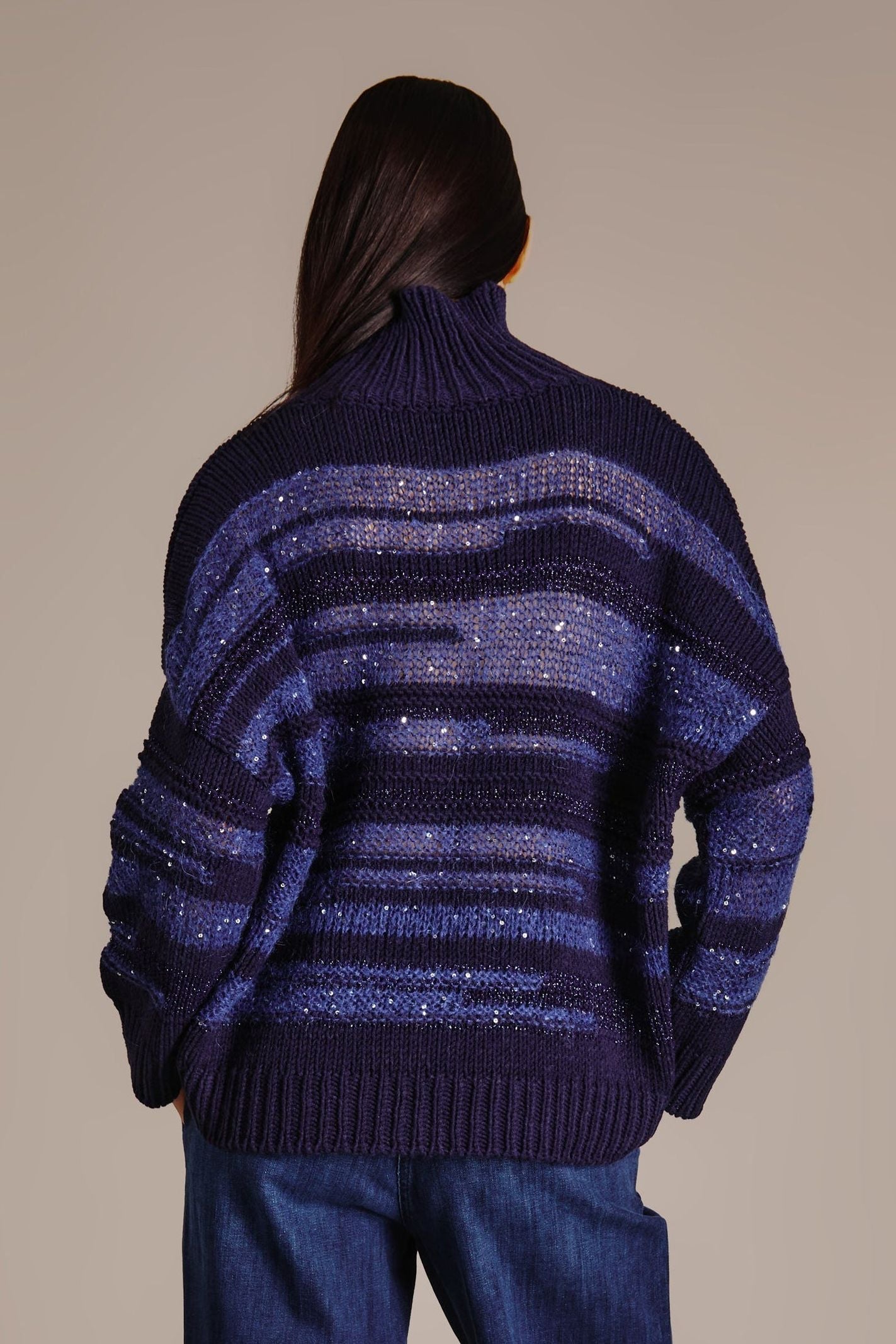 Maglia collo alto con paillettes - Nenette 42BBMAKO 0406 NENETTE 