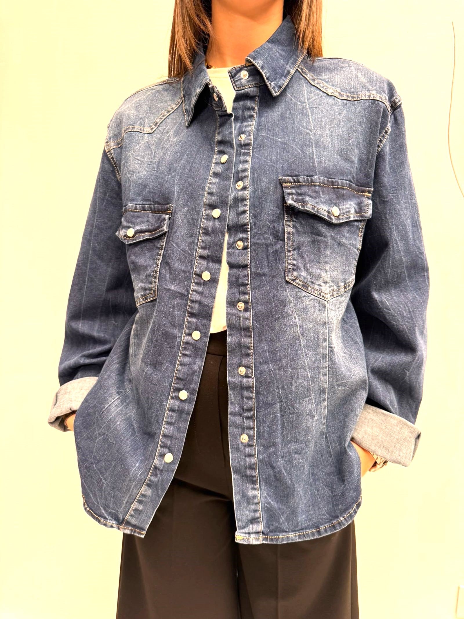 Camicia in denim scuro - Ofelia 91863 DENIM OFELIA 