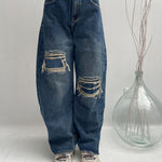 Jeans destroyed rattoppato - Ofelia LAF288 DENIM OFELIA 