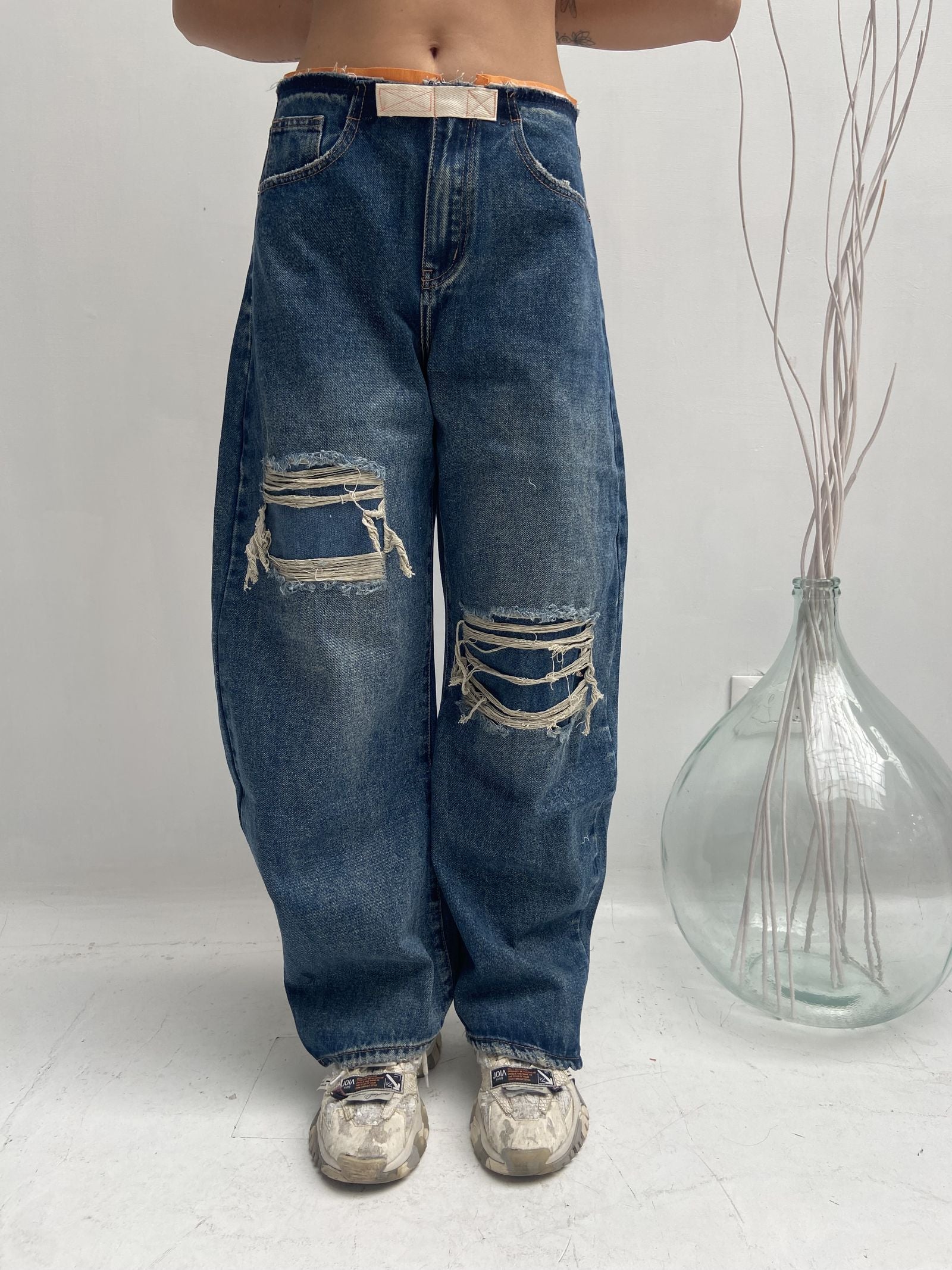 Jeans destroyed rattoppato - Ofelia LAF288 DENIM OFELIA 