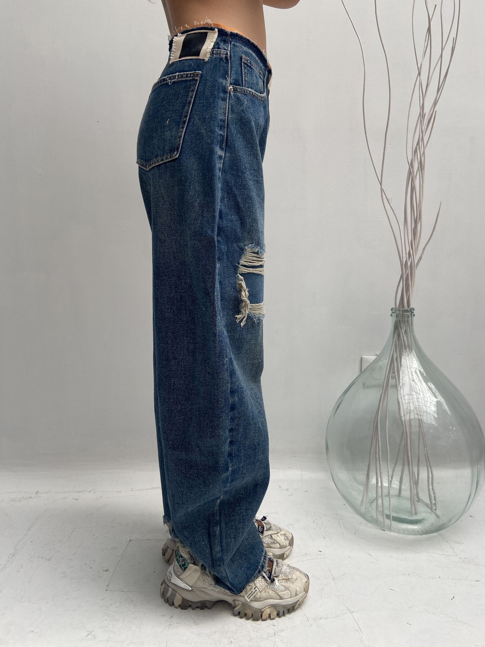 Jeans destroyed rattoppato - Ofelia LAF288 DENIM OFELIA 