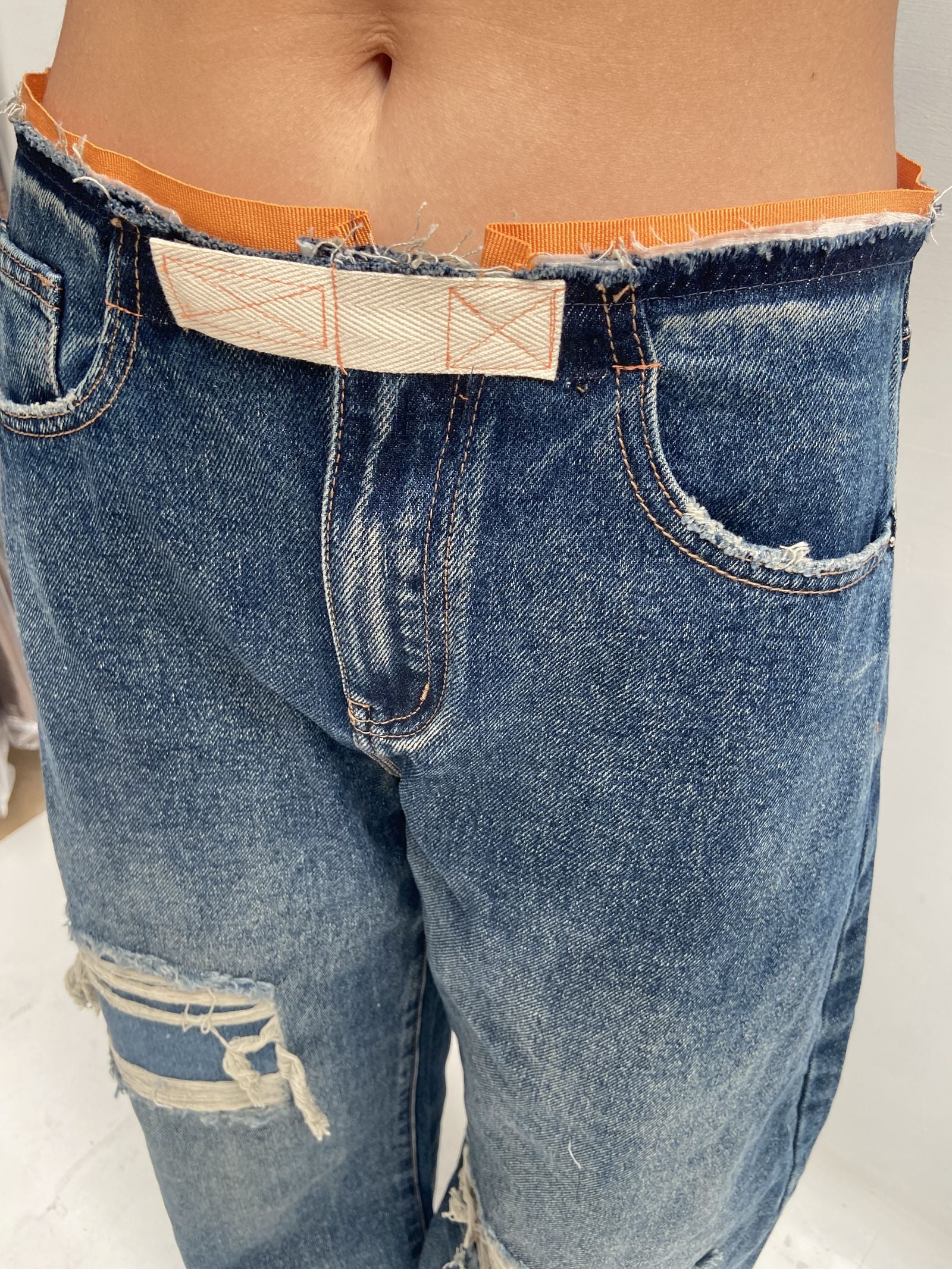 Jeans destroyed rattoppato - Ofelia LAF288 DENIM OFELIA 