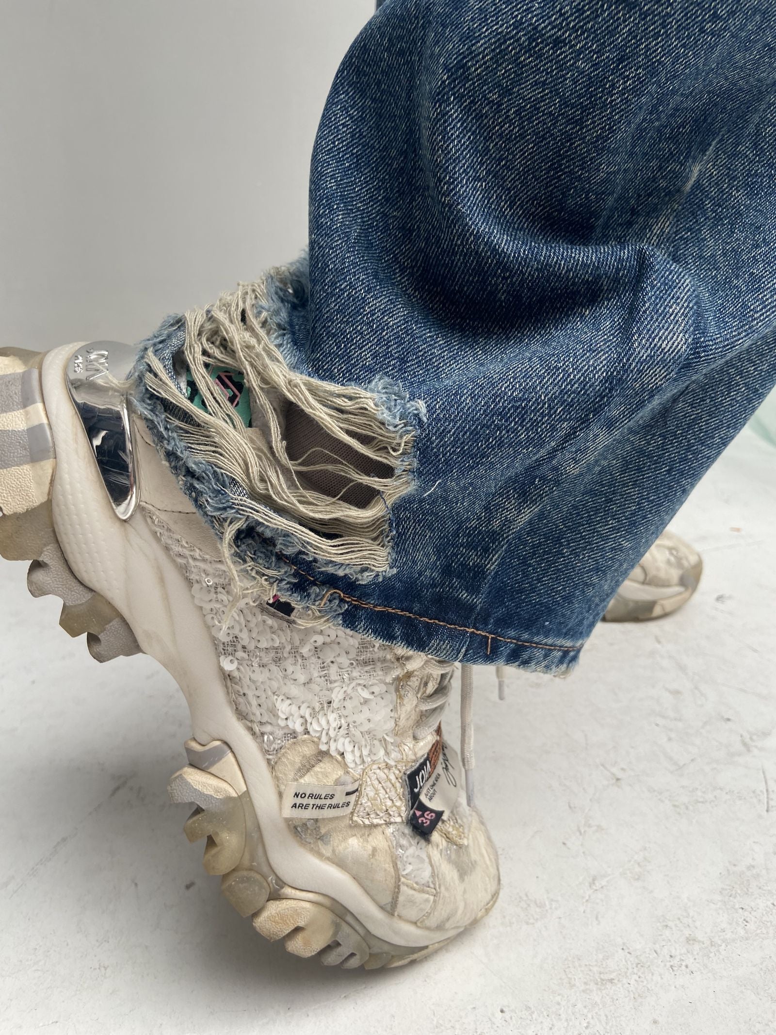 Jeans destroyed rattoppato - Ofelia LAF288 DENIM OFELIA 