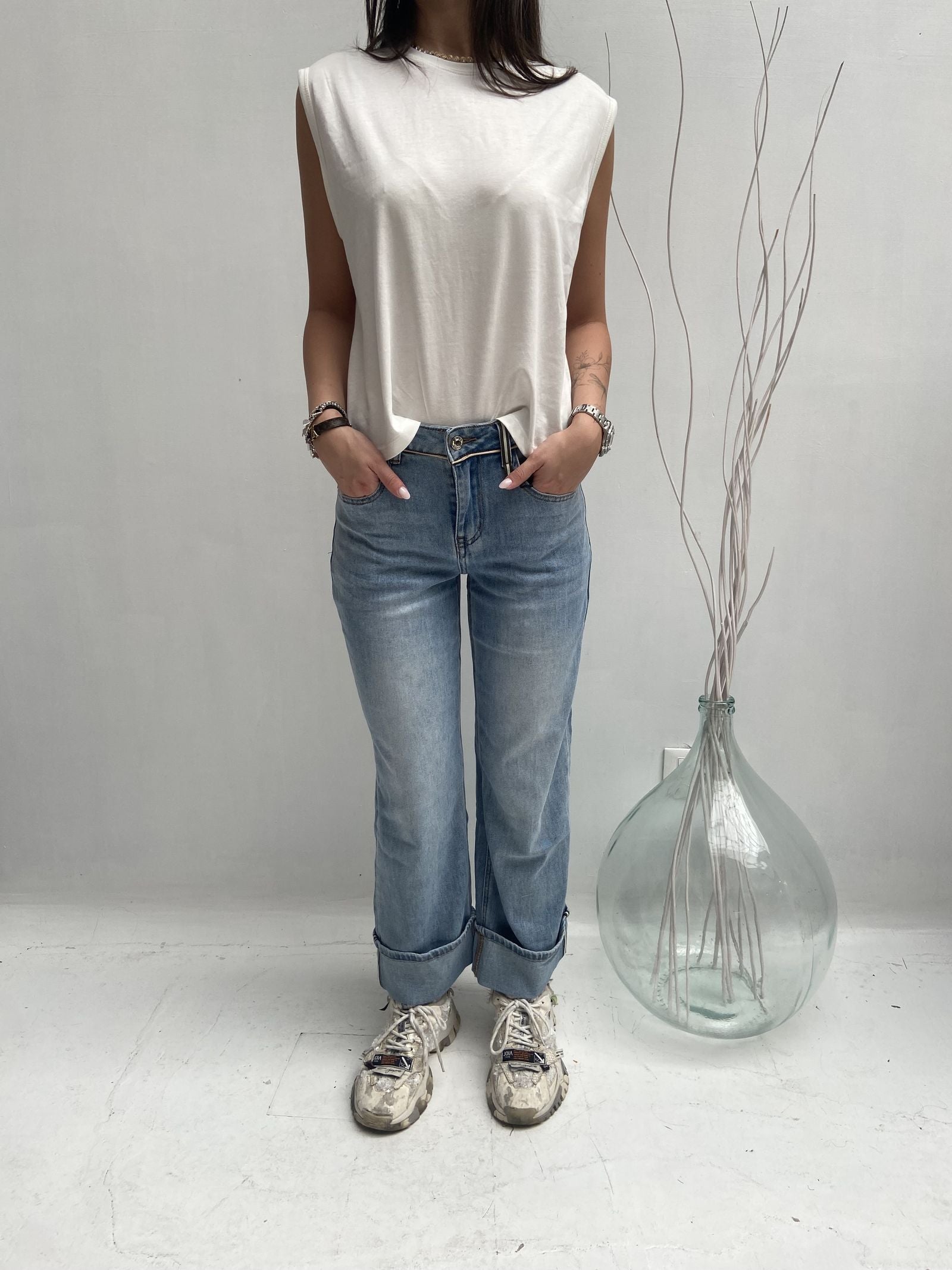 Jeans con risvolto - Ofelia LAF317 DENIM OFELIA 