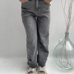 Jeans momfit con risvolto - Ofelia LAF320 GRIGIO OFELIA 