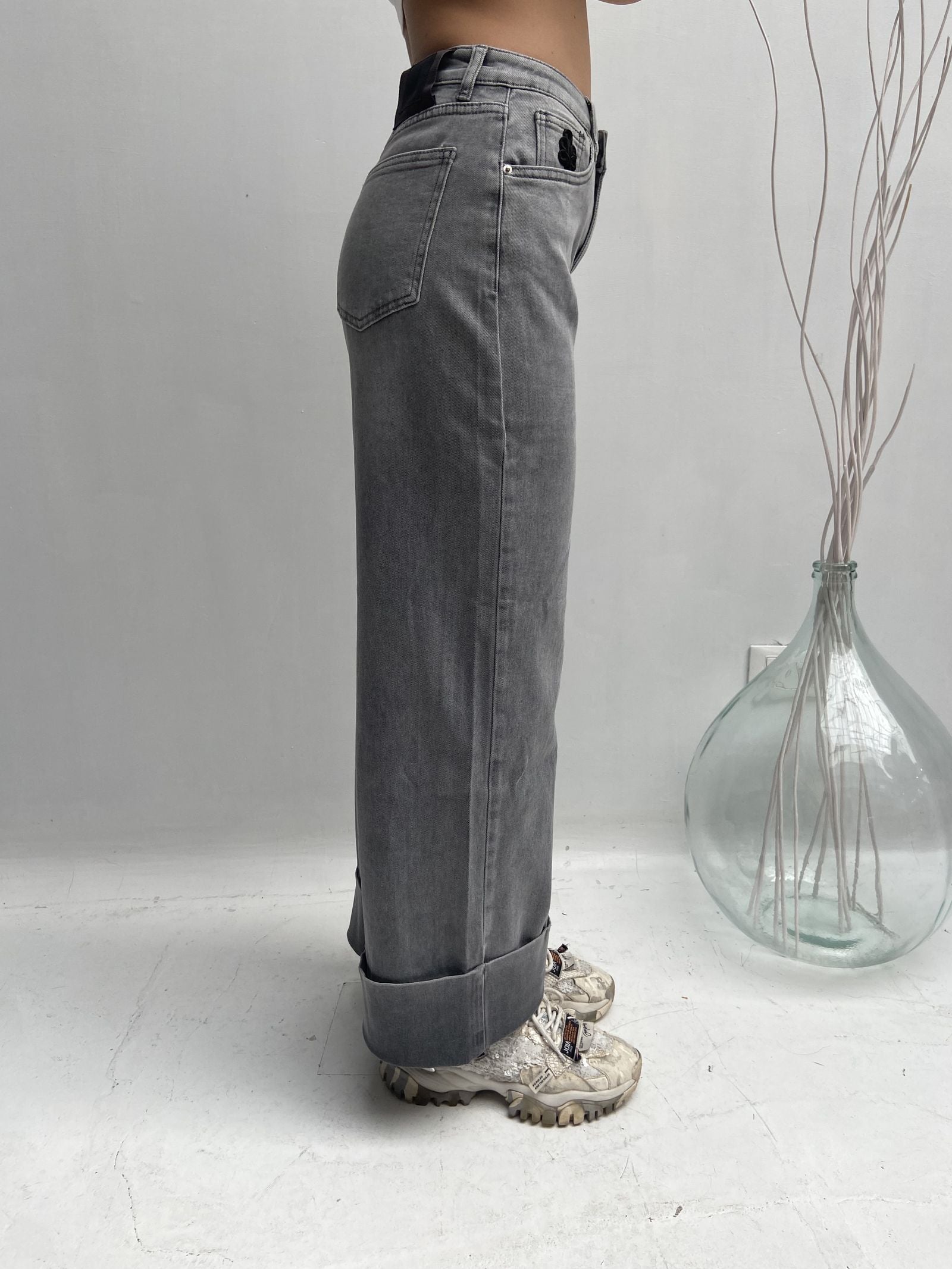 Jeans momfit con risvolto - Ofelia LAF320 GRIGIO OFELIA 
