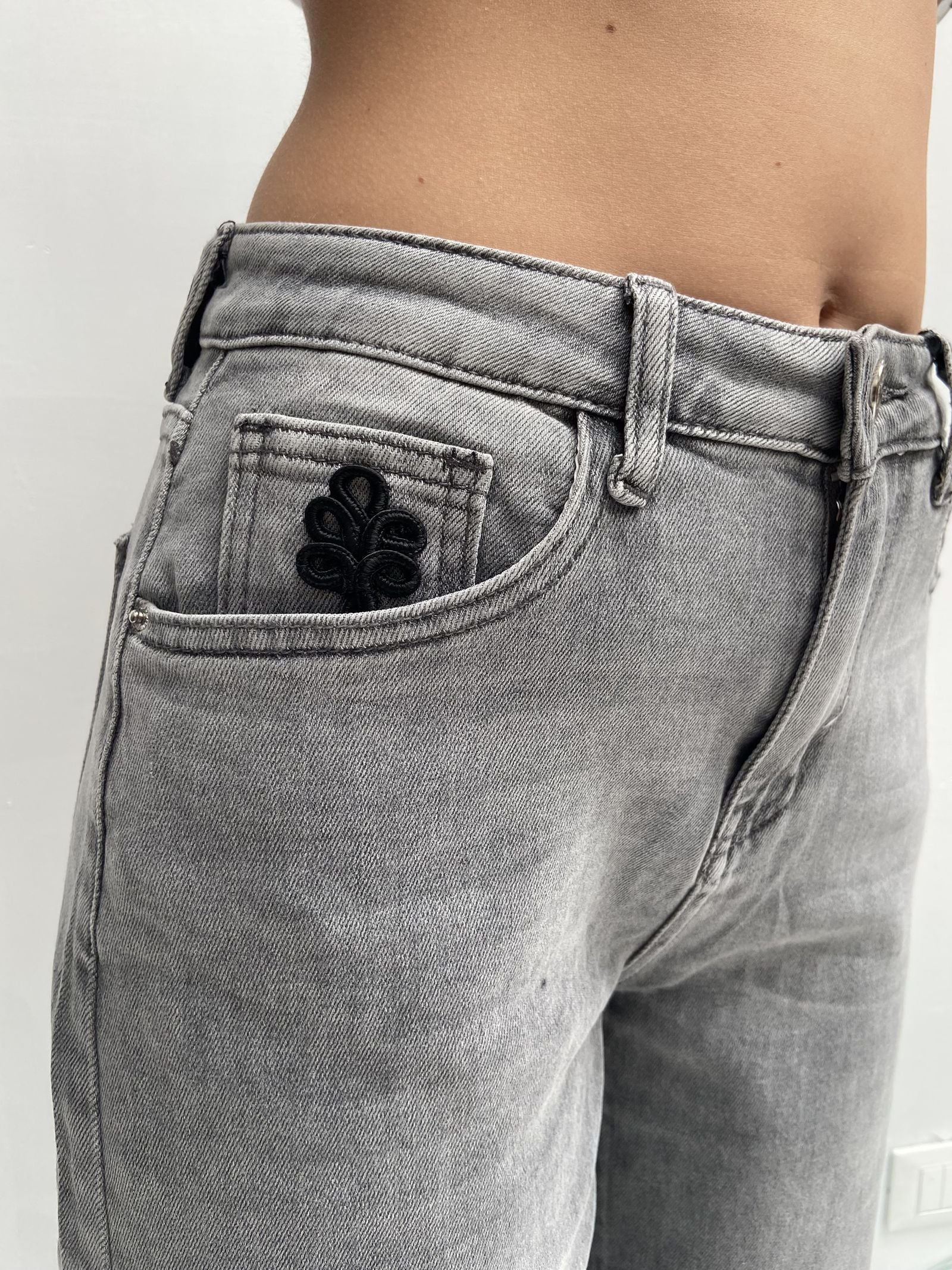 Jeans momfit con risvolto - Ofelia LAF320 GRIGIO OFELIA 