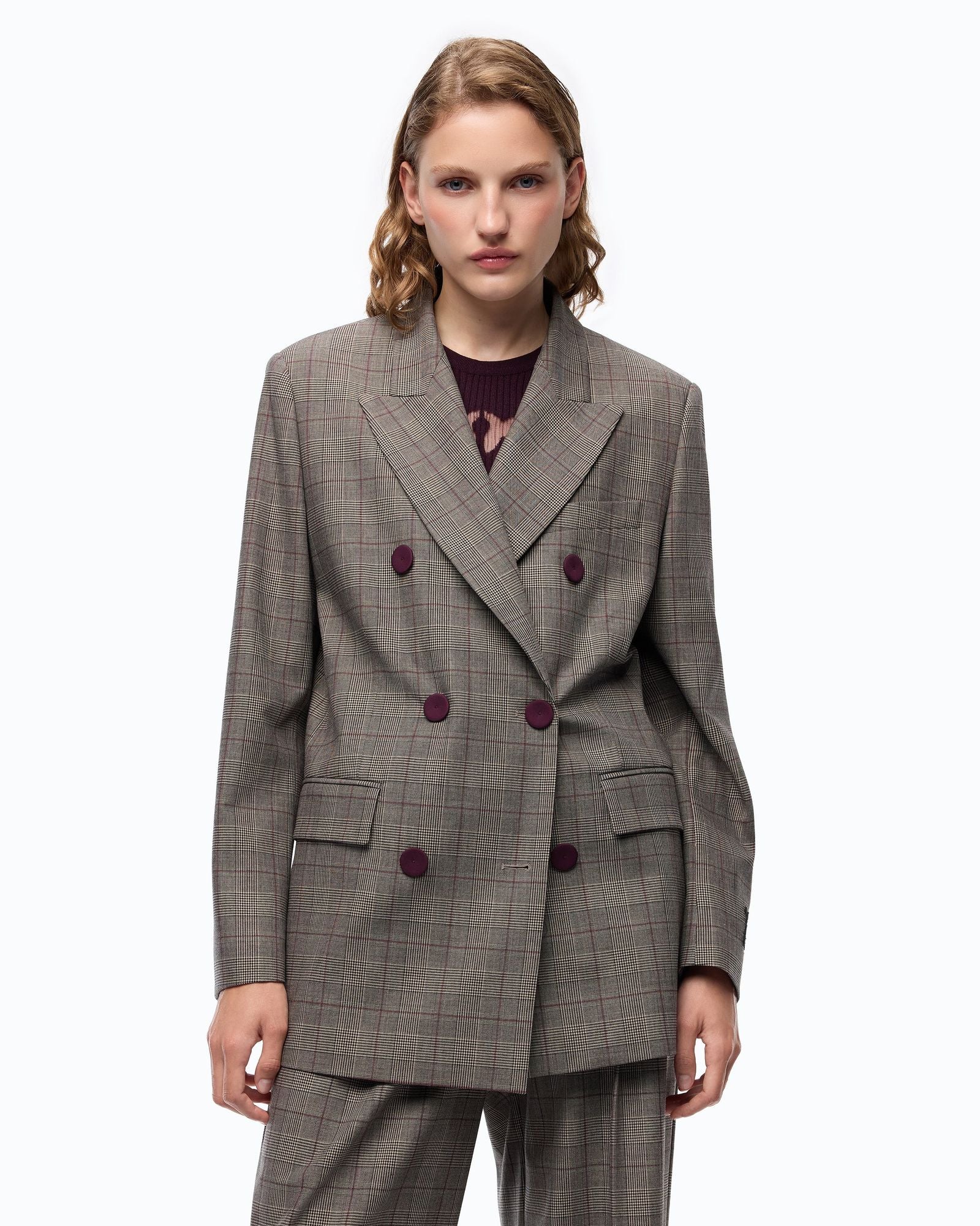 Giacca doppiopetto a quadri - Pinko 105617A3FF CYZ PINKO 