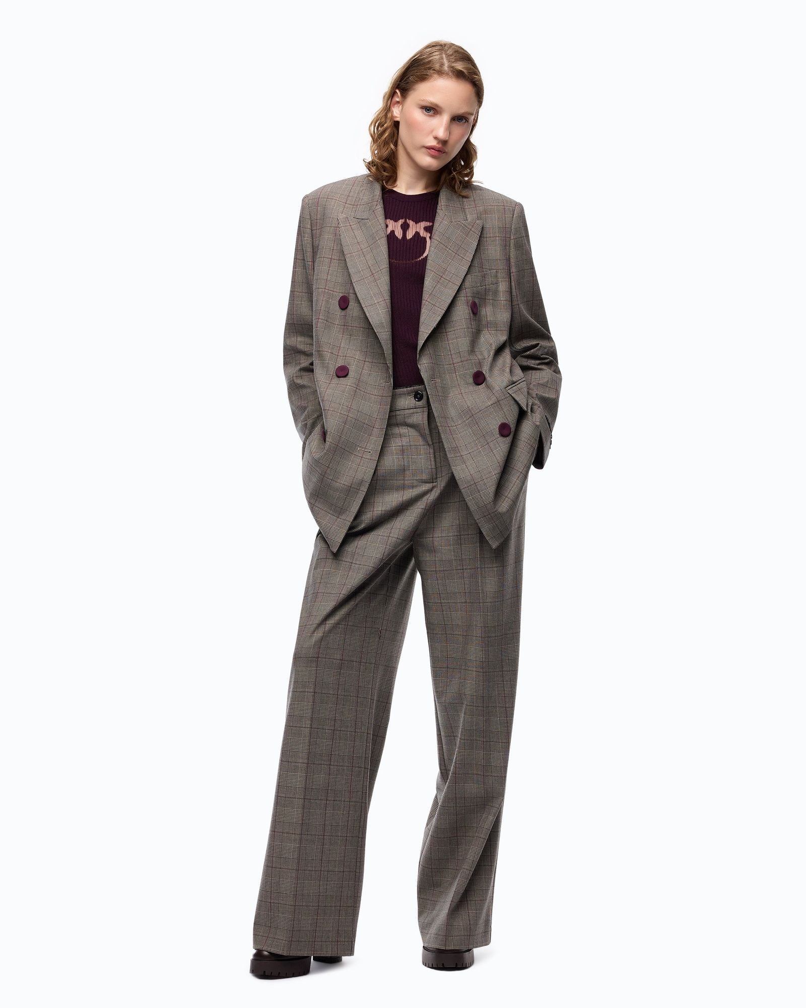 Giacca doppiopetto a quadri - Pinko 105617A3FF CYZ PINKO 