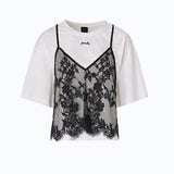 T-shirt con top in pizzo - Pinko 107155A3FL ZZ1 PINKO 