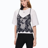 T-shirt con top in pizzo - Pinko 107155A3FL ZZ1 PINKO 