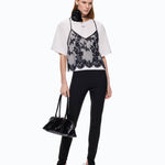 T-shirt con top in pizzo - Pinko 107155A3FL ZZ1 PINKO 