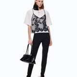 T-shirt con top in pizzo - Pinko 107155A3FL ZZ1 PINKO 