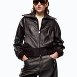 Bomber in pelle con collo risvoltabile - Pinko 107166A31X L72 PINKO 