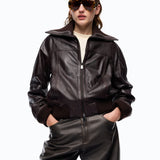 Bomber in pelle con collo risvoltabile - Pinko 107166A31X L72 PINKO 
