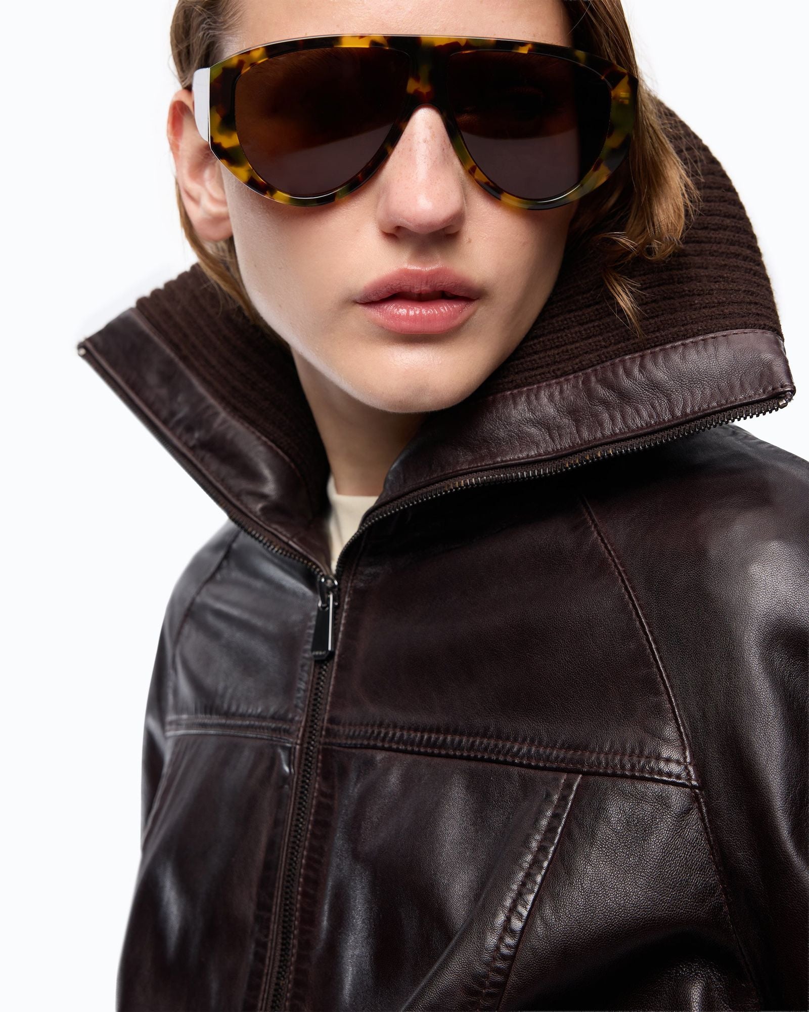 Bomber in pelle con collo risvoltabile - Pinko 107166A31X L72 PINKO 