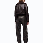 Bomber in pelle con collo risvoltabile - Pinko 107166A31X L72 PINKO 