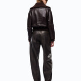 Bomber in pelle con collo risvoltabile - Pinko 107166A31X L72 PINKO 