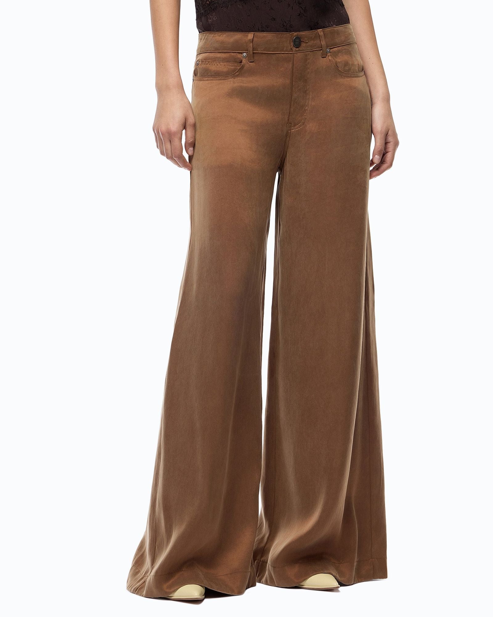 Pantalone palazzo in twill mano pesca - Pinko 107170A3F8 M10 PINKO 