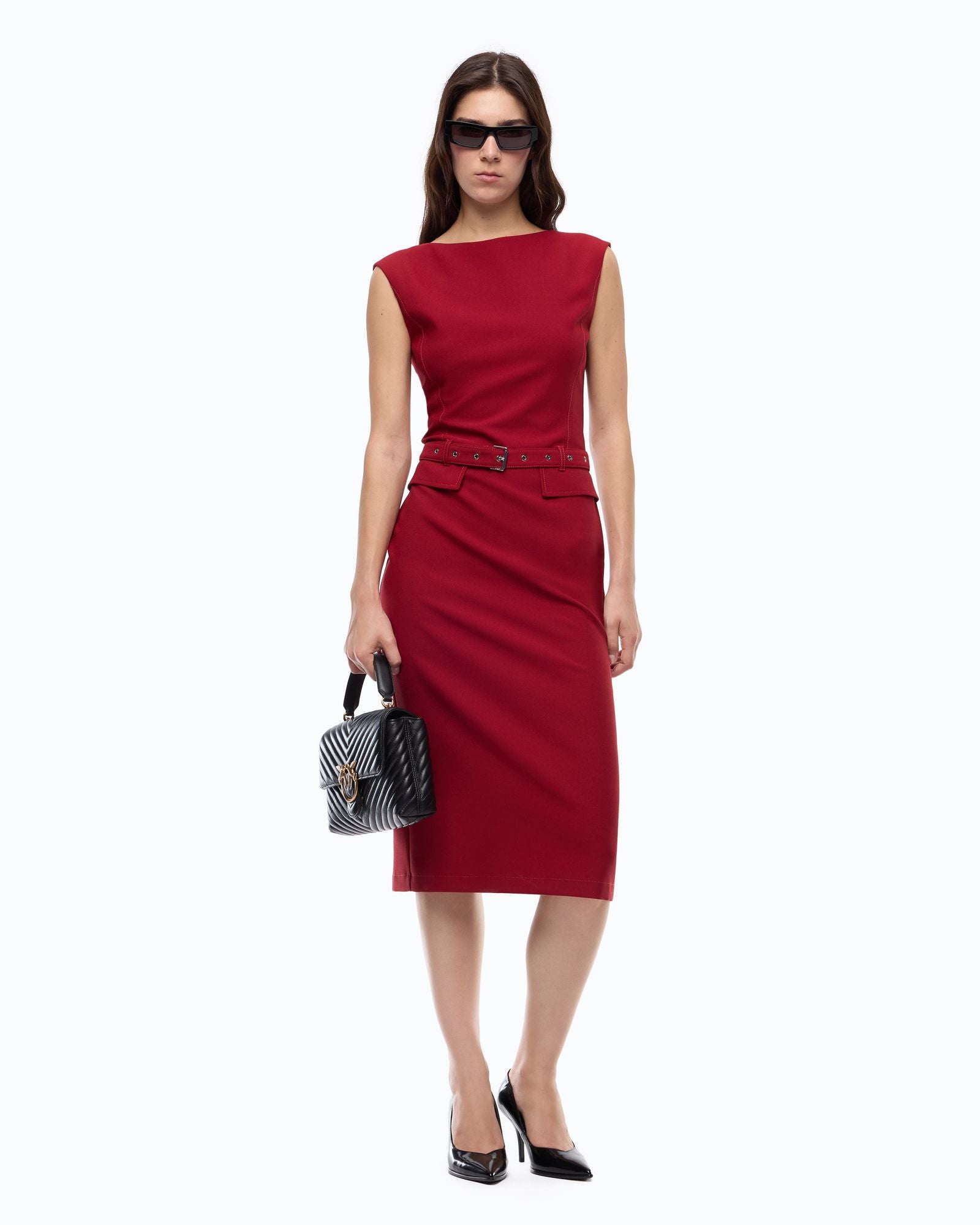 Abito midi a tubino con cintura - Pinko 107265A3DA R59 PINKO 