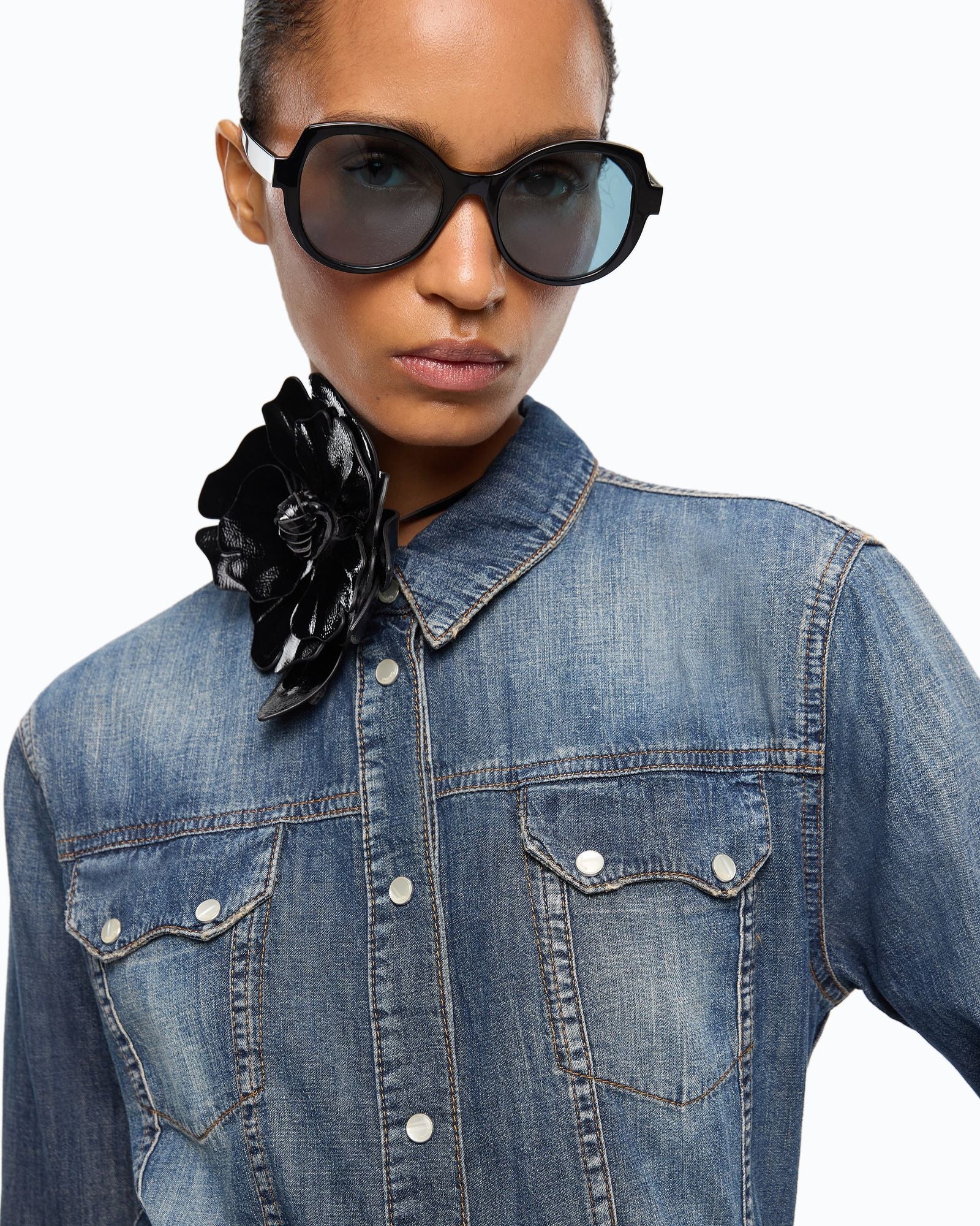 Camicia in denim con scoloriture - Pinko 107290A3HZ PJC PINKO 