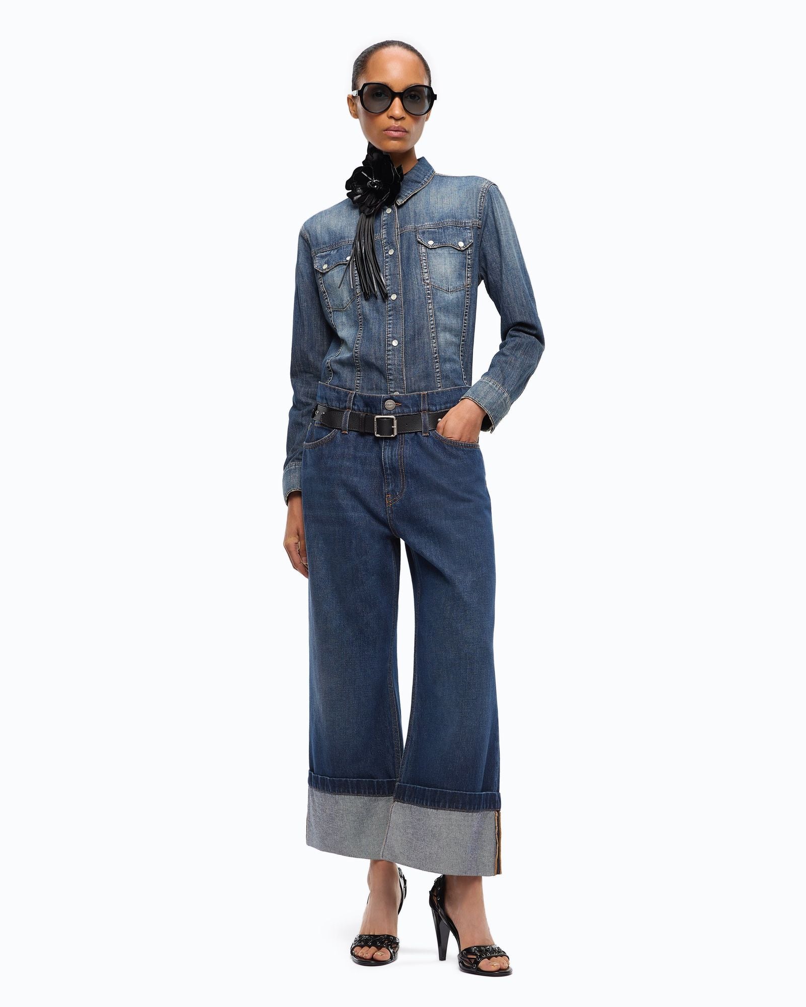 Camicia in denim con scoloriture - Pinko 107290A3HZ PJC PINKO 
