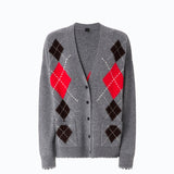 Cardigan in cashmere e lana a rombi - Pinko 107291A3IE IL1 PINKO 
