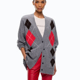 Cardigan in cashmere e lana a rombi - Pinko 107291A3IE IL1 PINKO 