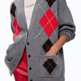Cardigan in cashmere e lana a rombi - Pinko 107291A3IE IL1 PINKO 