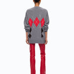Cardigan in cashmere e lana a rombi - Pinko 107291A3IE IL1 PINKO 