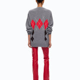 Cardigan in cashmere e lana a rombi - Pinko 107291A3IE IL1 PINKO 