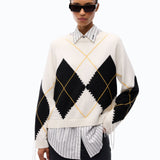 Maglia in cashmere con maxi rombi - Pinko 107377A3JE DZ0 PINKO 