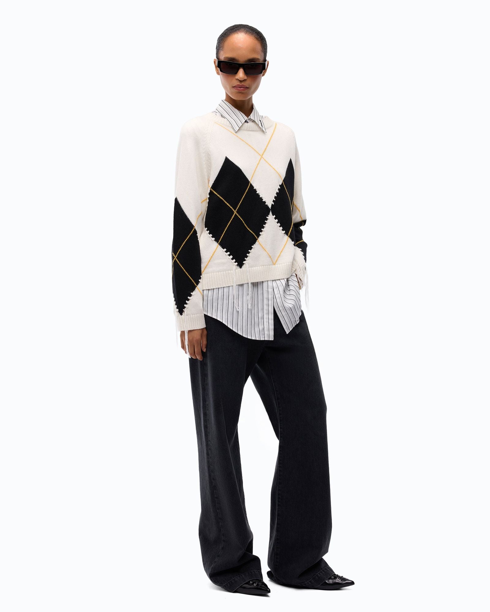 Maglia in cashmere con maxi rombi - Pinko 107377A3JE DZ0 PINKO 