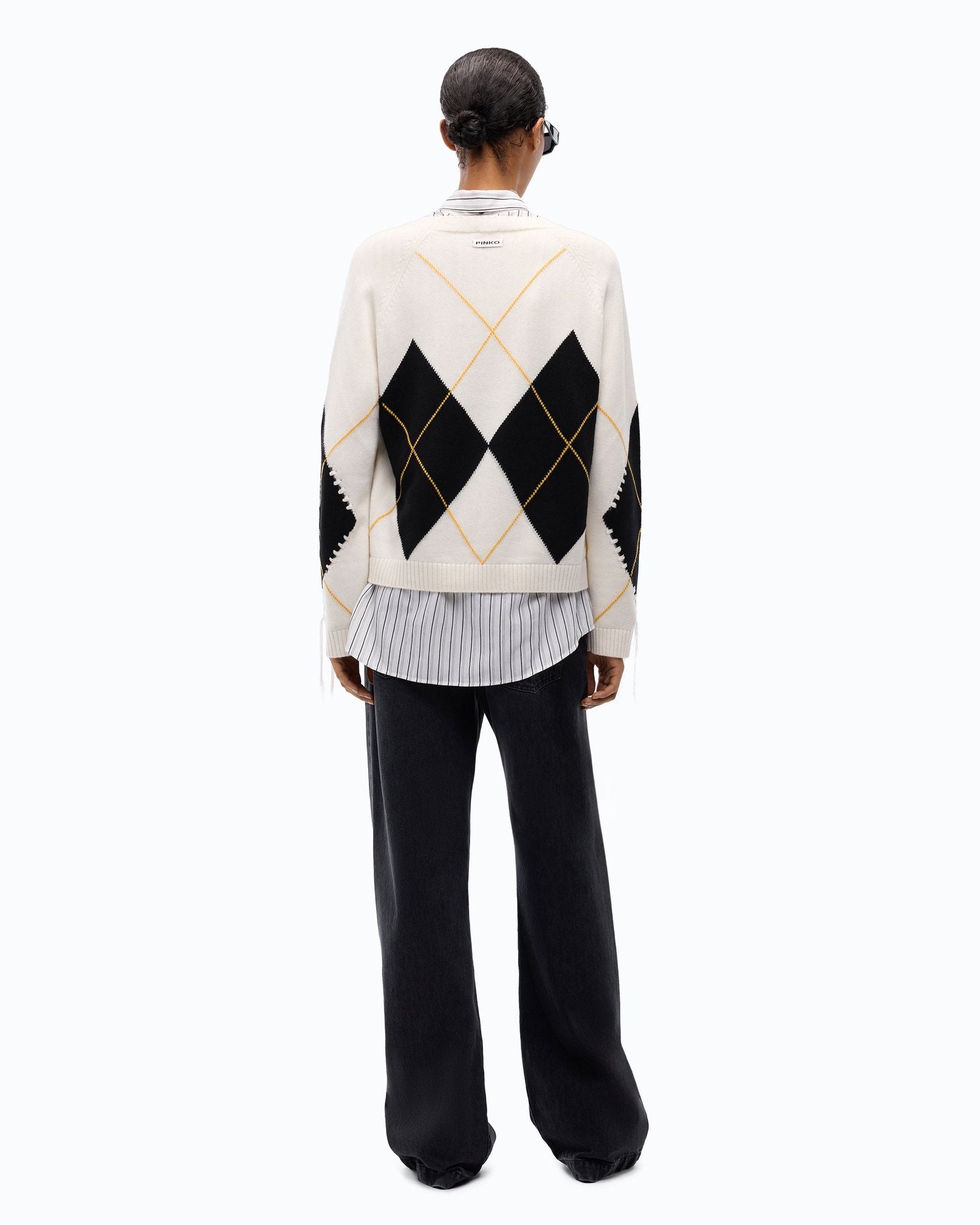 Maglia in cashmere con maxi rombi - Pinko 107377A3JE DZ0 PINKO 