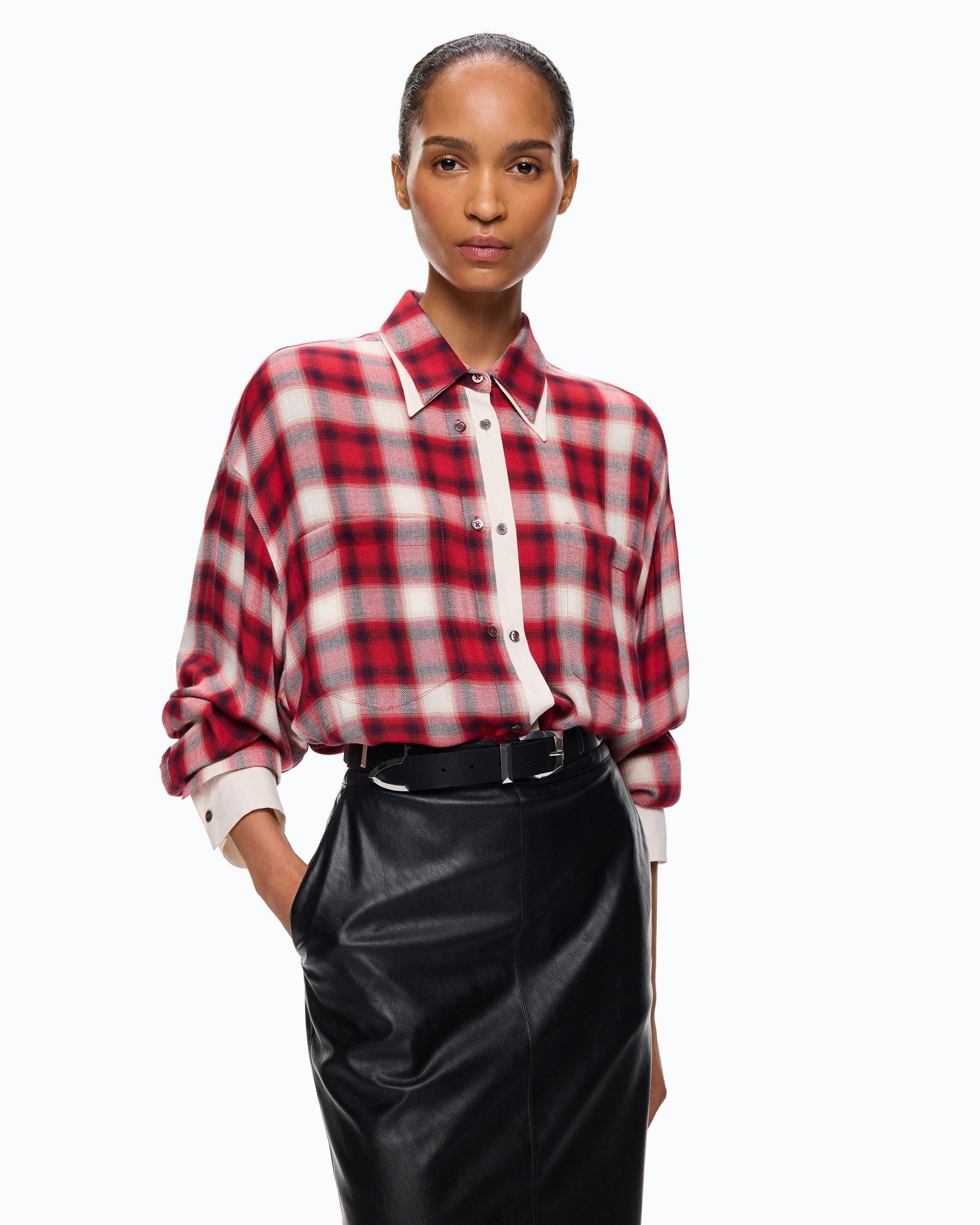 Camicia over con motivo check - Pinko 107383A3HJ RZ5 PINKO 