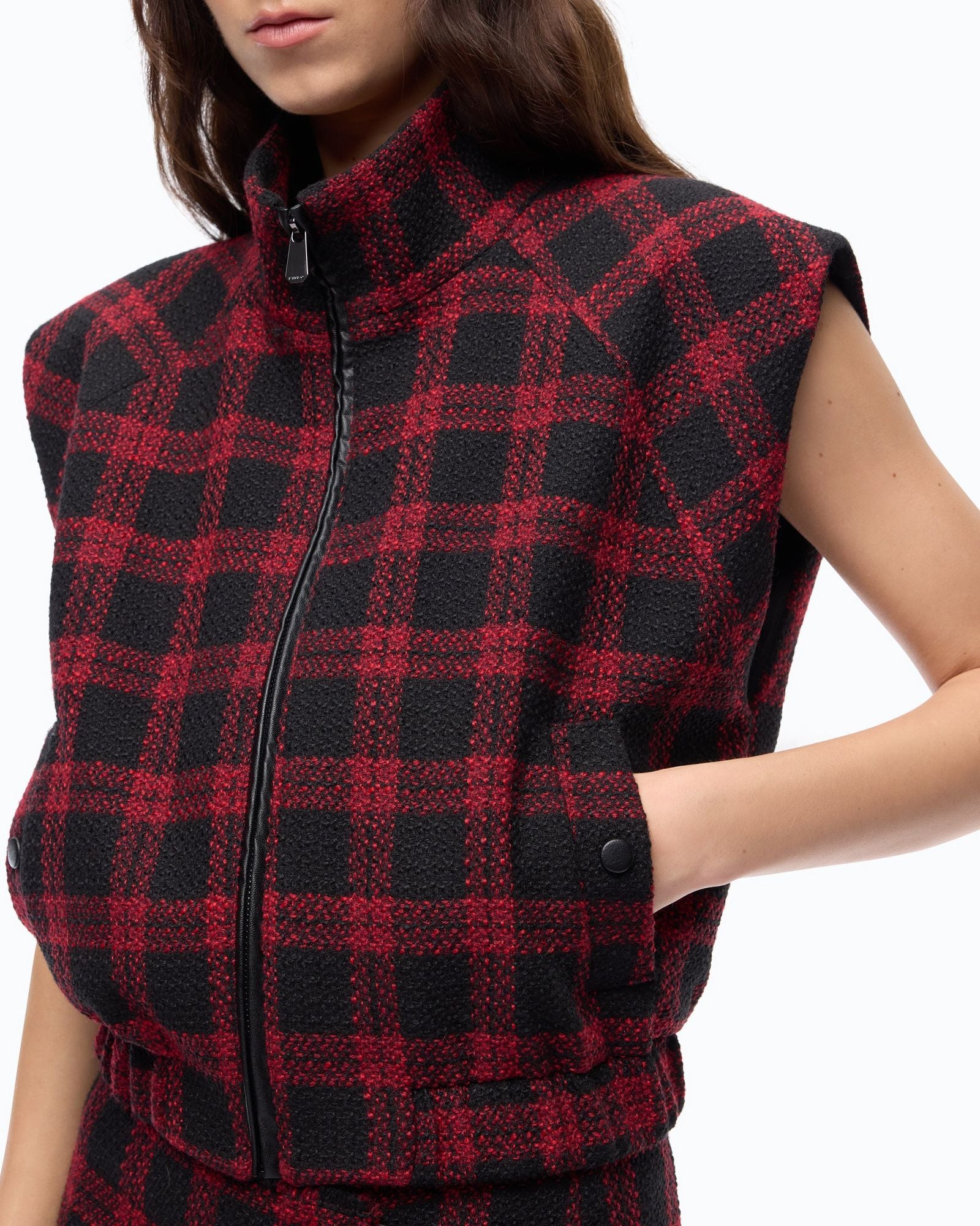 Gilet in tweed a quadri - Pinko 107440A3GN ZR4 PINKO 